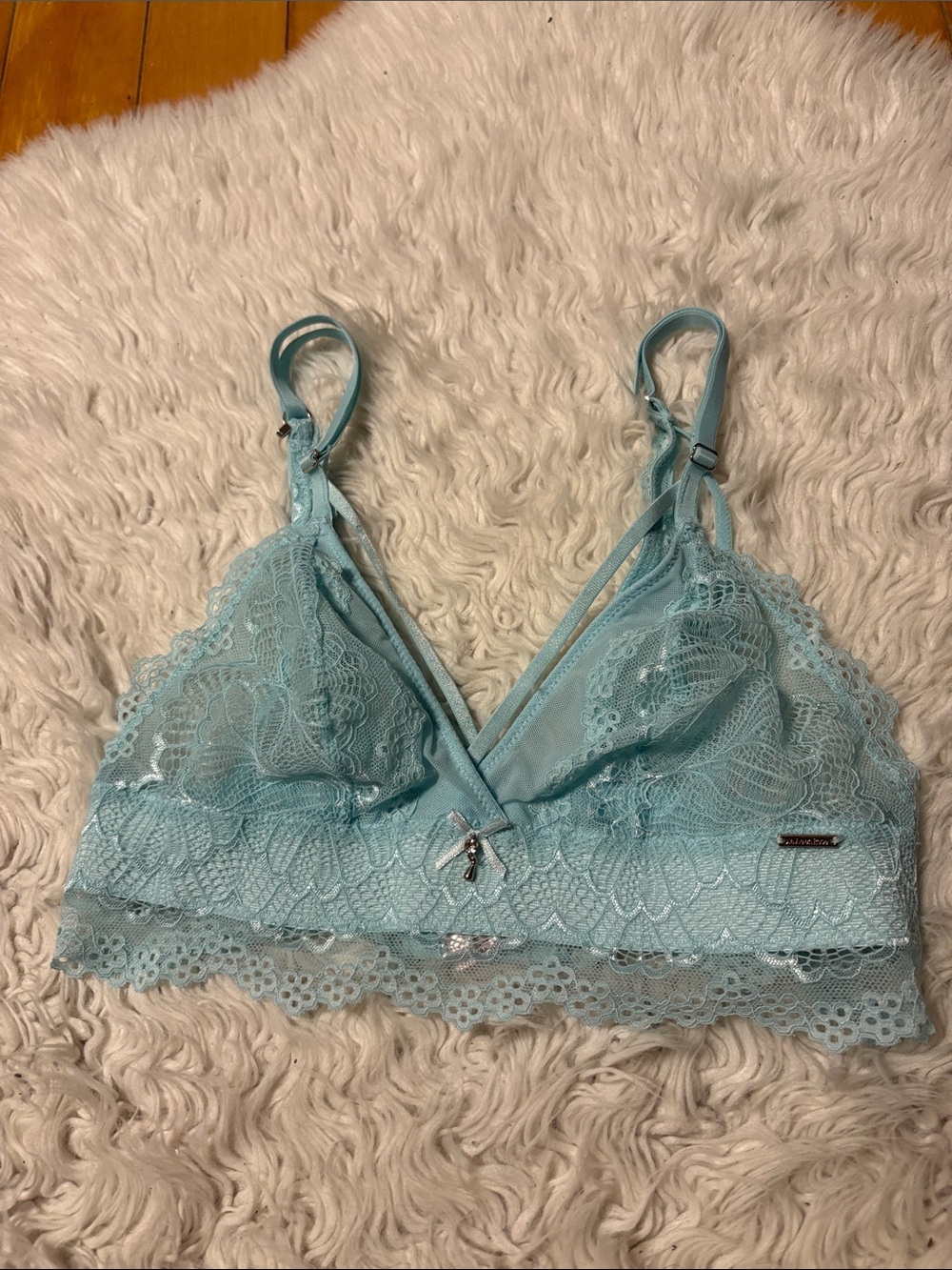 La Vie En Rose Light Blue Lace Bralette